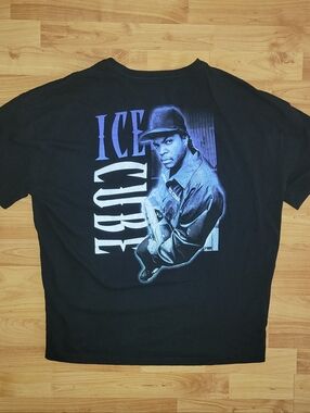 Ice Cube Rap Tee, Retro Graphic Black T-shirt, Men's Big Large /XL